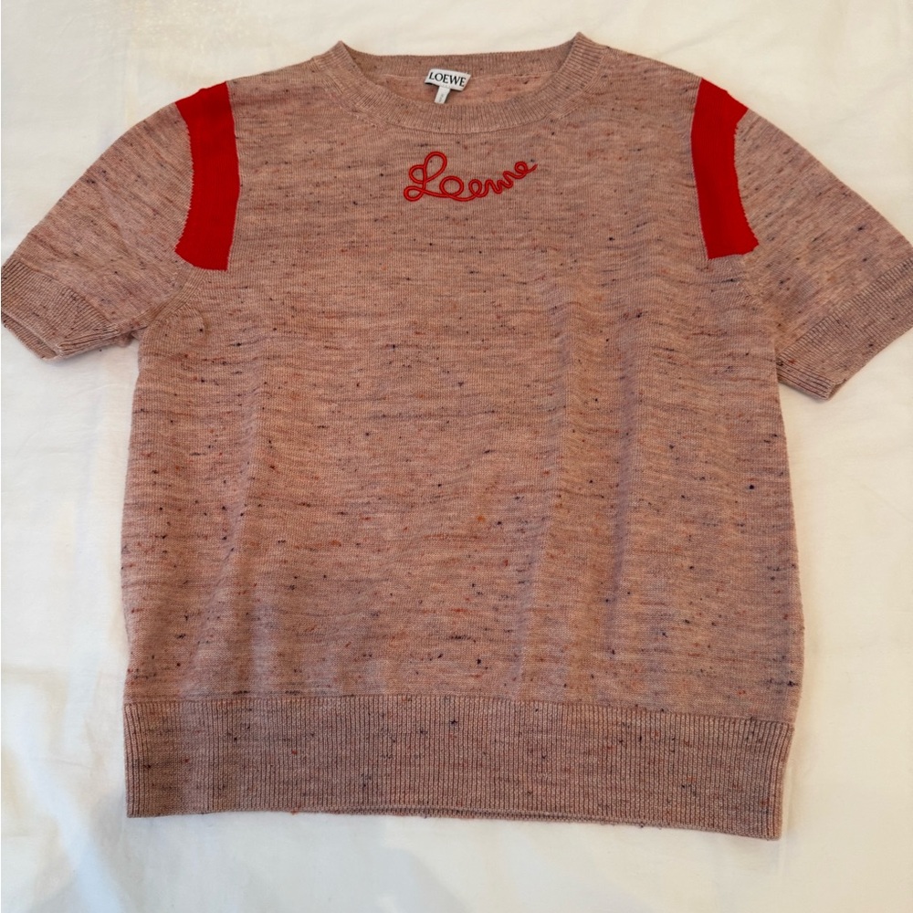 Loewe Women's Crewneck Sweater in Red and Brown